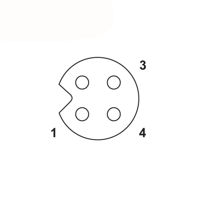 M5 3pins A code female right angle cable,unshielded,PVC,-40°C~+105°C,26AWG 0.14mm²,brass with nickel plated screw